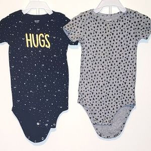 24M Carters onsies short sleeve (set of 2)